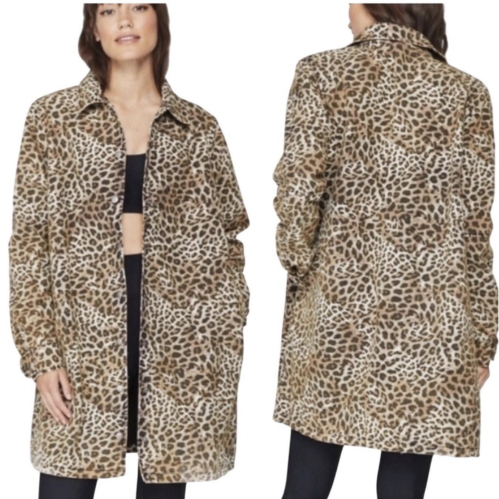 Spiritual Gangster Cheetah Dope Soul Coach Jacket M Canvas Mid Length Snap